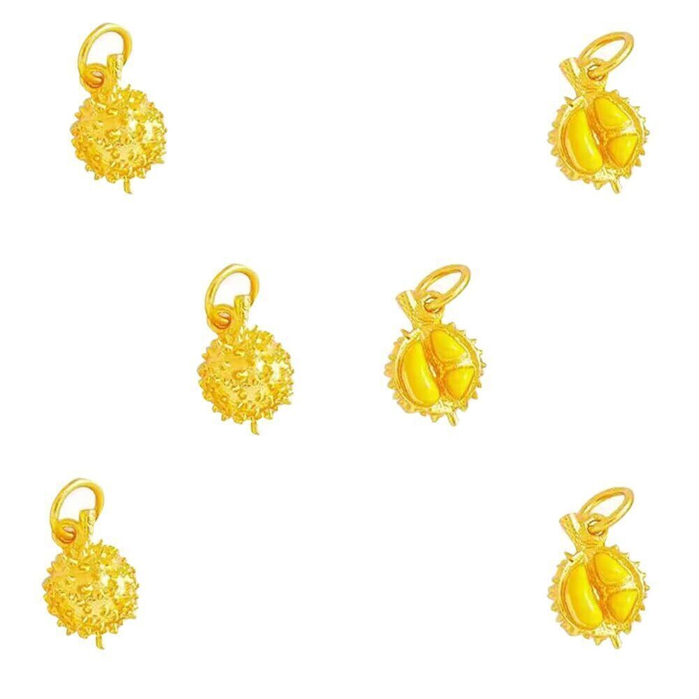 3993 6 Pieces Ancient French Gold Colorful Durian Fruit Dropping Oil